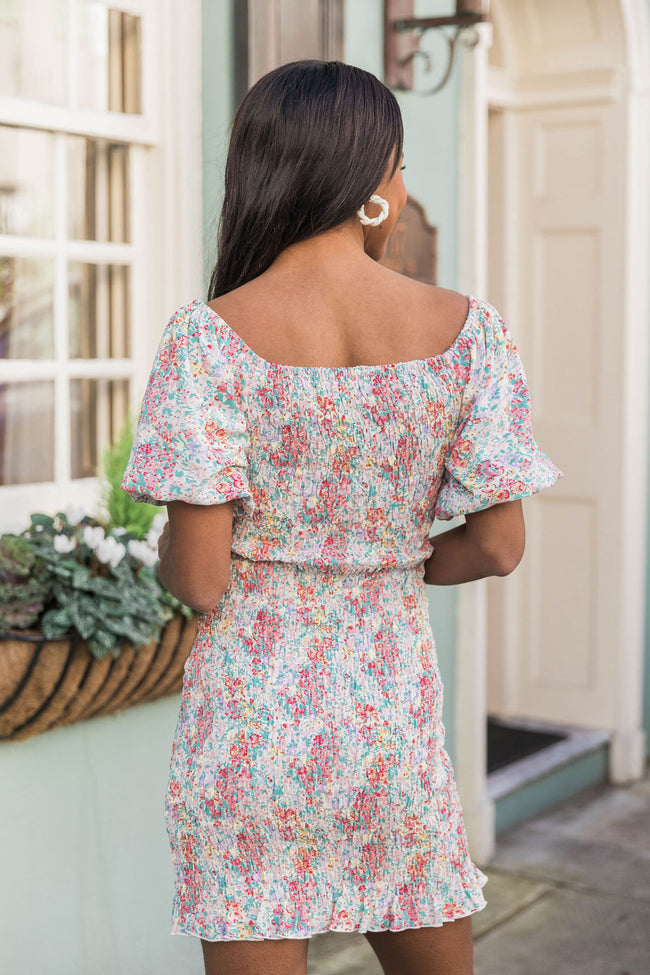 Garden Picnics Smocked Floral Multi Dress
