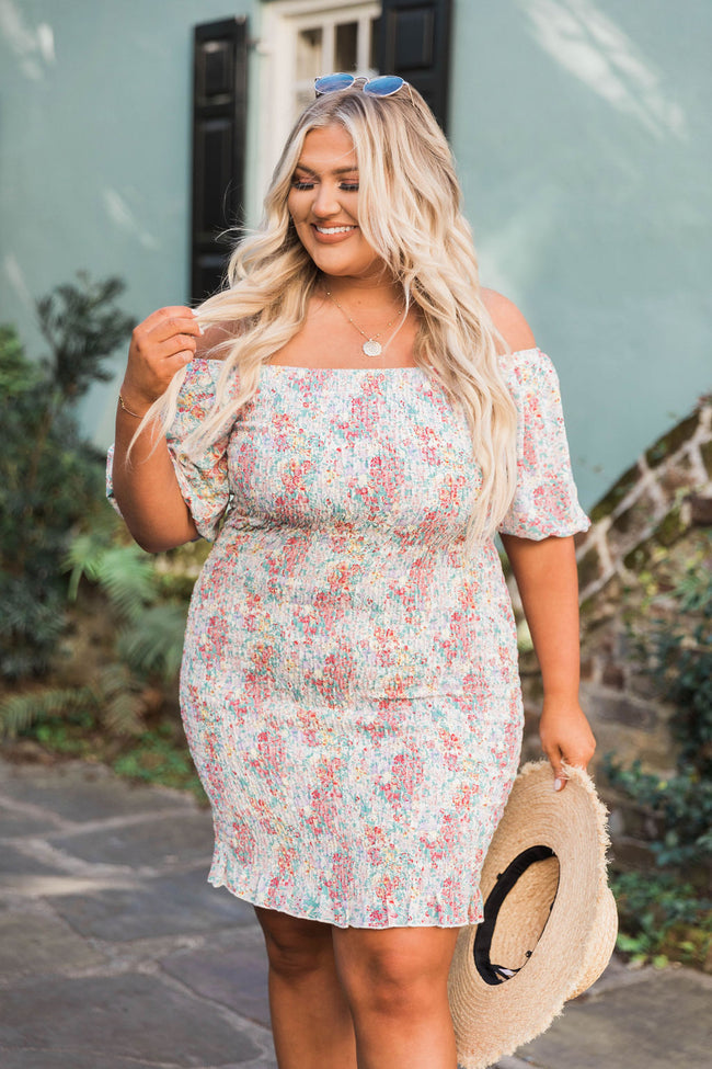 Garden Picnics Smocked Floral Multi Dress