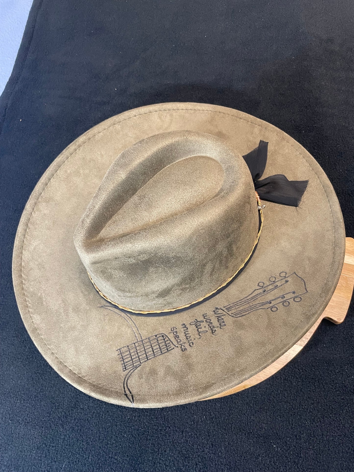 Personalized Hand-Burned Wide Brim Hat
