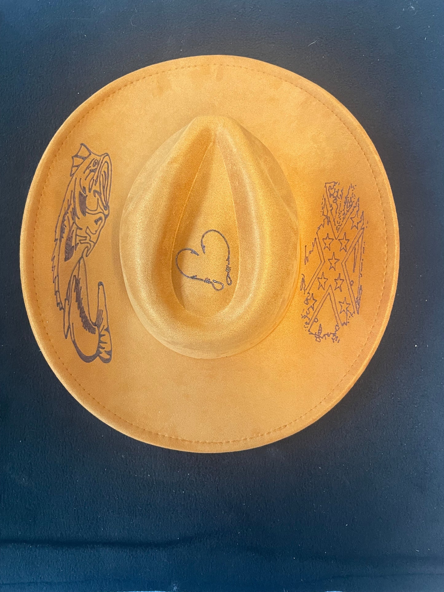 Personalized Hand-Burned Wide Brim Hat
