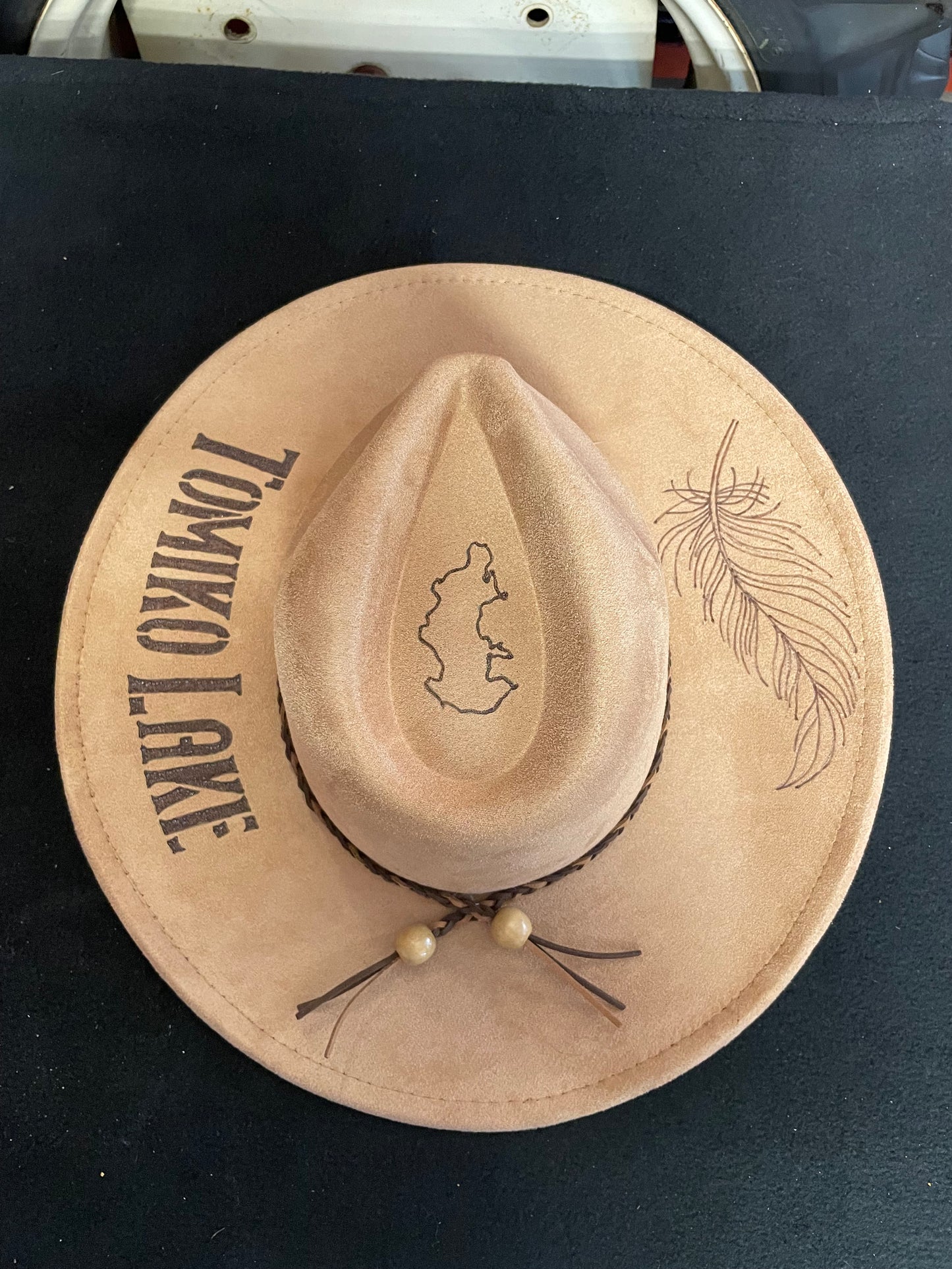 Personalized Hand-Burned Wide Brim Hat