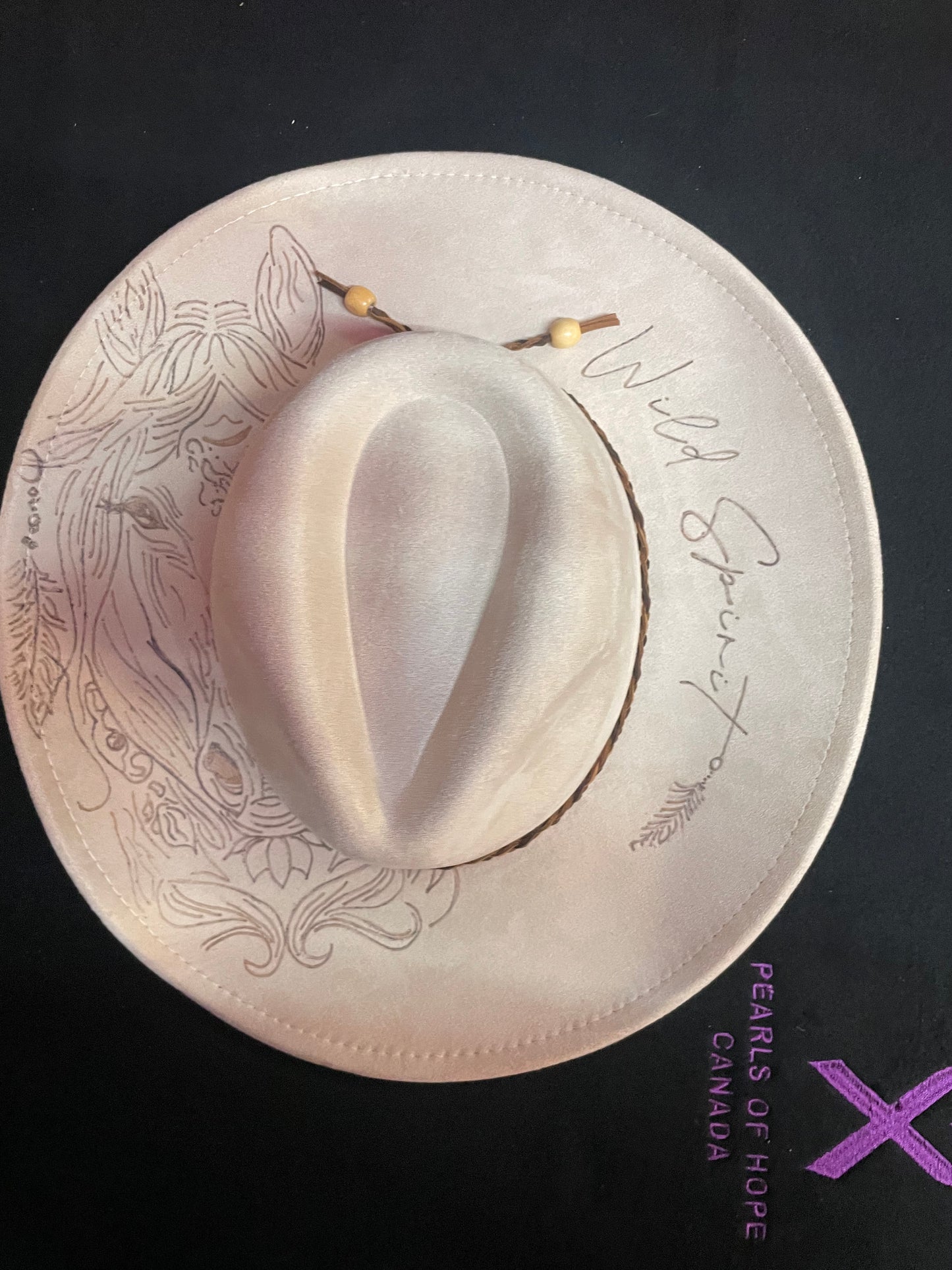 Personalized Hand-Burned Wide Brim Hat